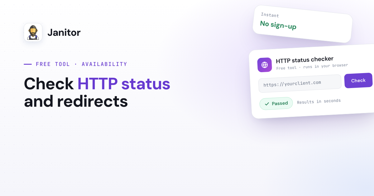 Free HTTP Status and Redirect Checker | Janitor