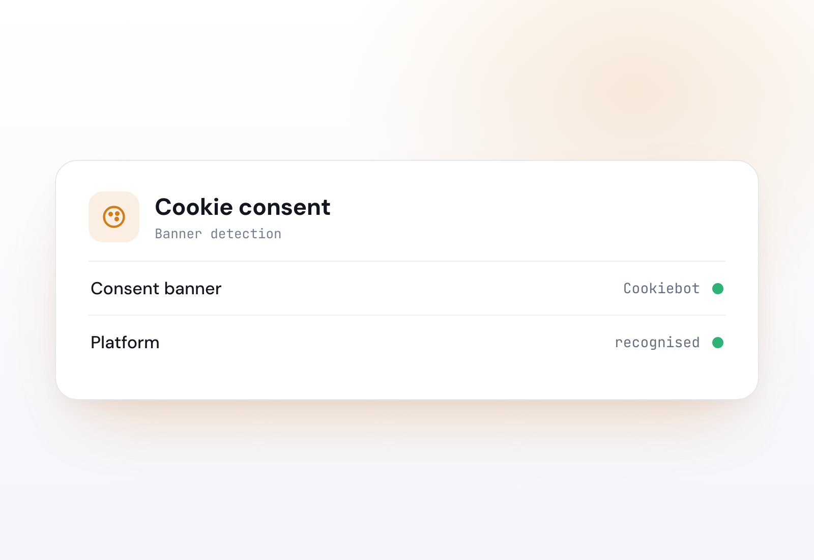 Example Cookie consent checker result